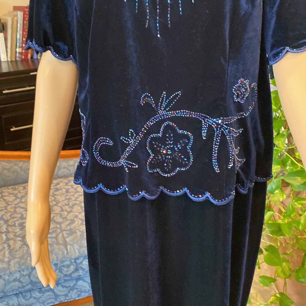 R&M Richard Very Elegant sparkle  Velvet Evening MIDI   Dress size 18W - Picture 5 of 16